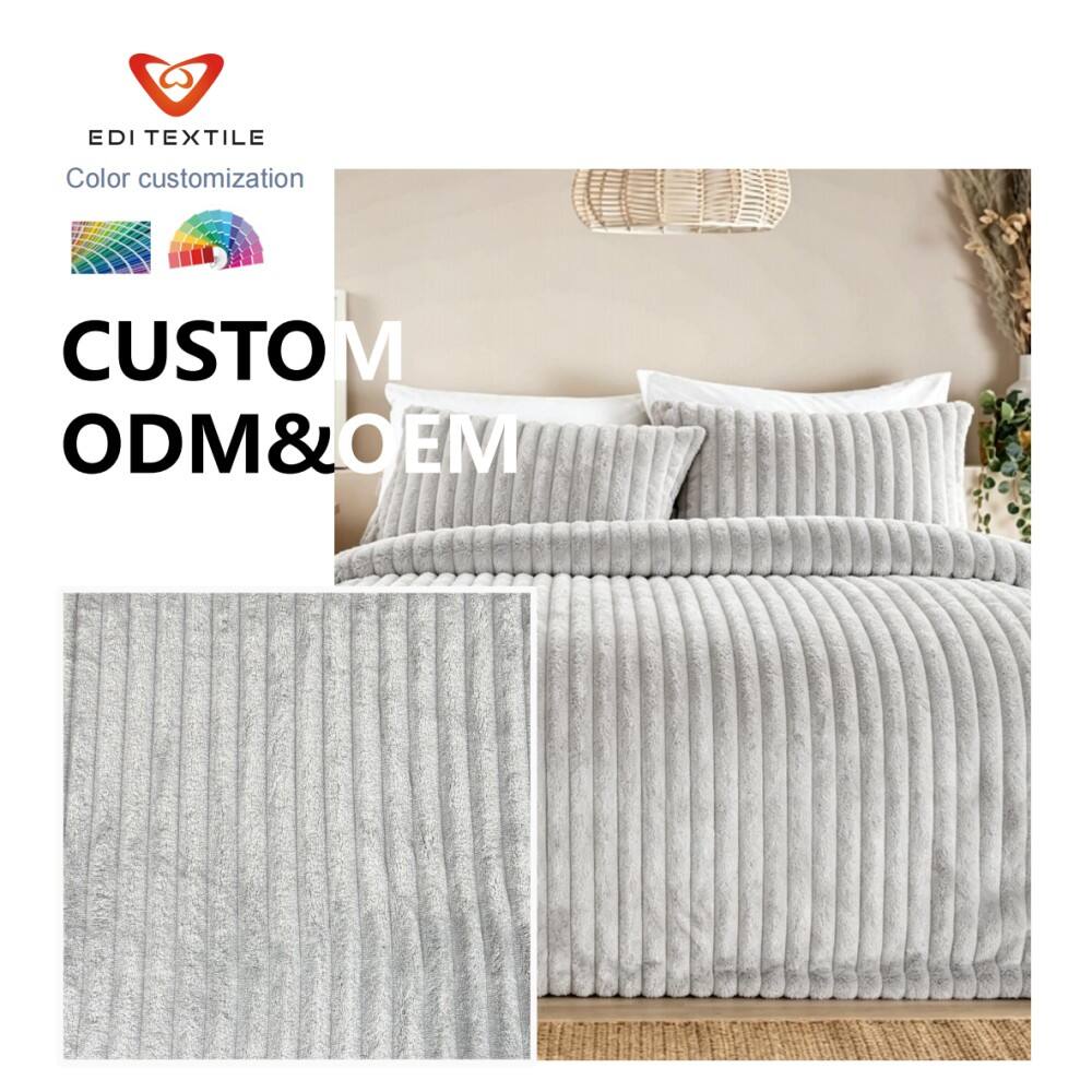 Striped jacquard Flannel Throw Blanket, Ultra-Soft Plush Cozy Blanket for Bed Couch Sofa, Wholesale Customization
