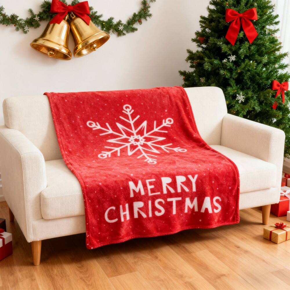Christmas print flannel blanket