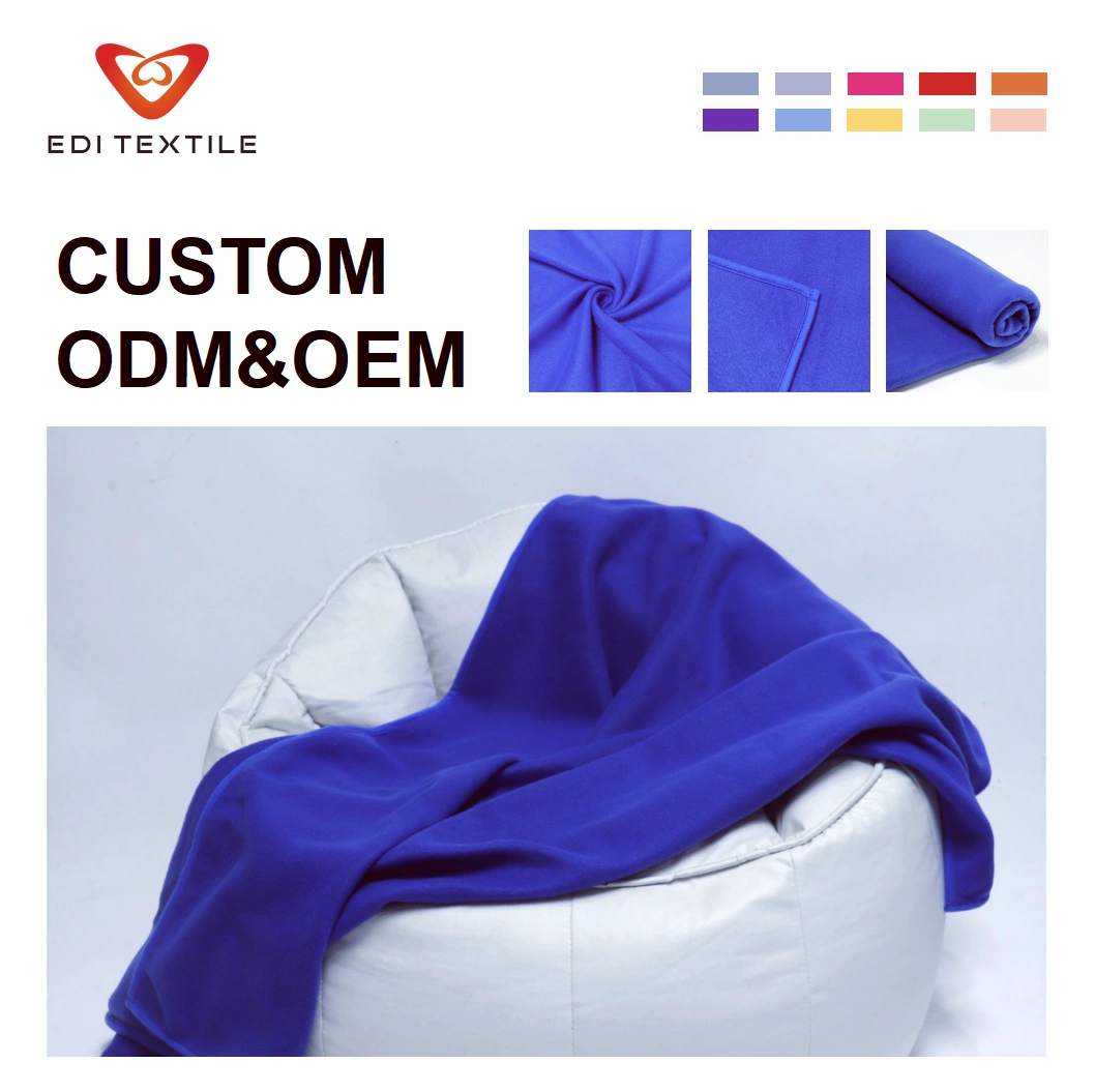 Custom 100% Recycle Polyester Wholesale Travel Flame Retardant Fleece Blanket Polar Fleece Airline Airplane Travel Plush Blanket Manta