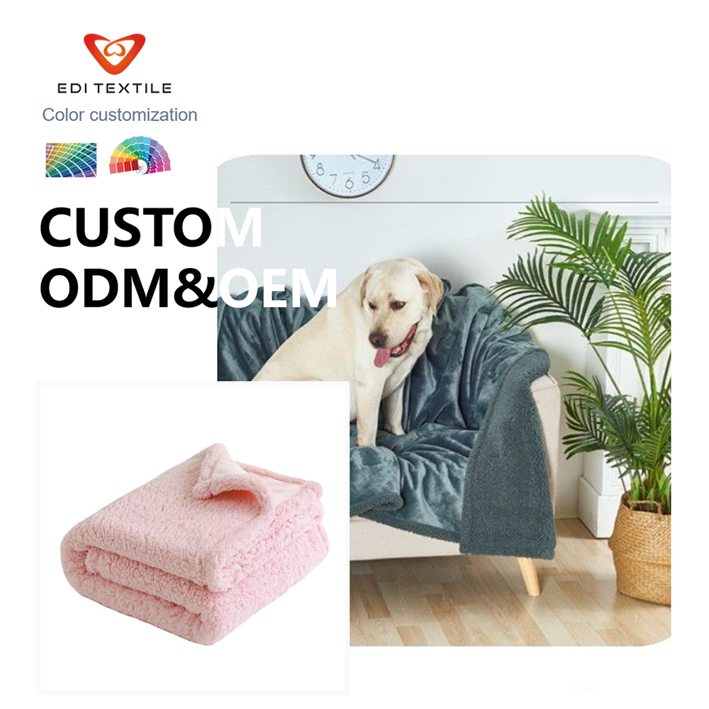 Double-Sided Sherpa Fleece Pet Blanket Ultra Soft Anti-Scratch Washable for Dog Cat Bed Sofa