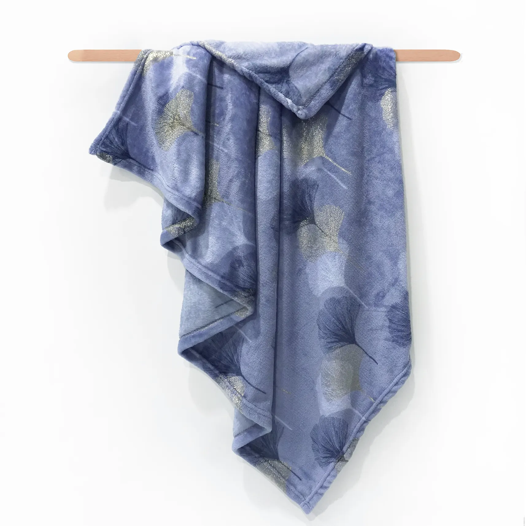 blue cationic snowflakes flannel throw blanket-67