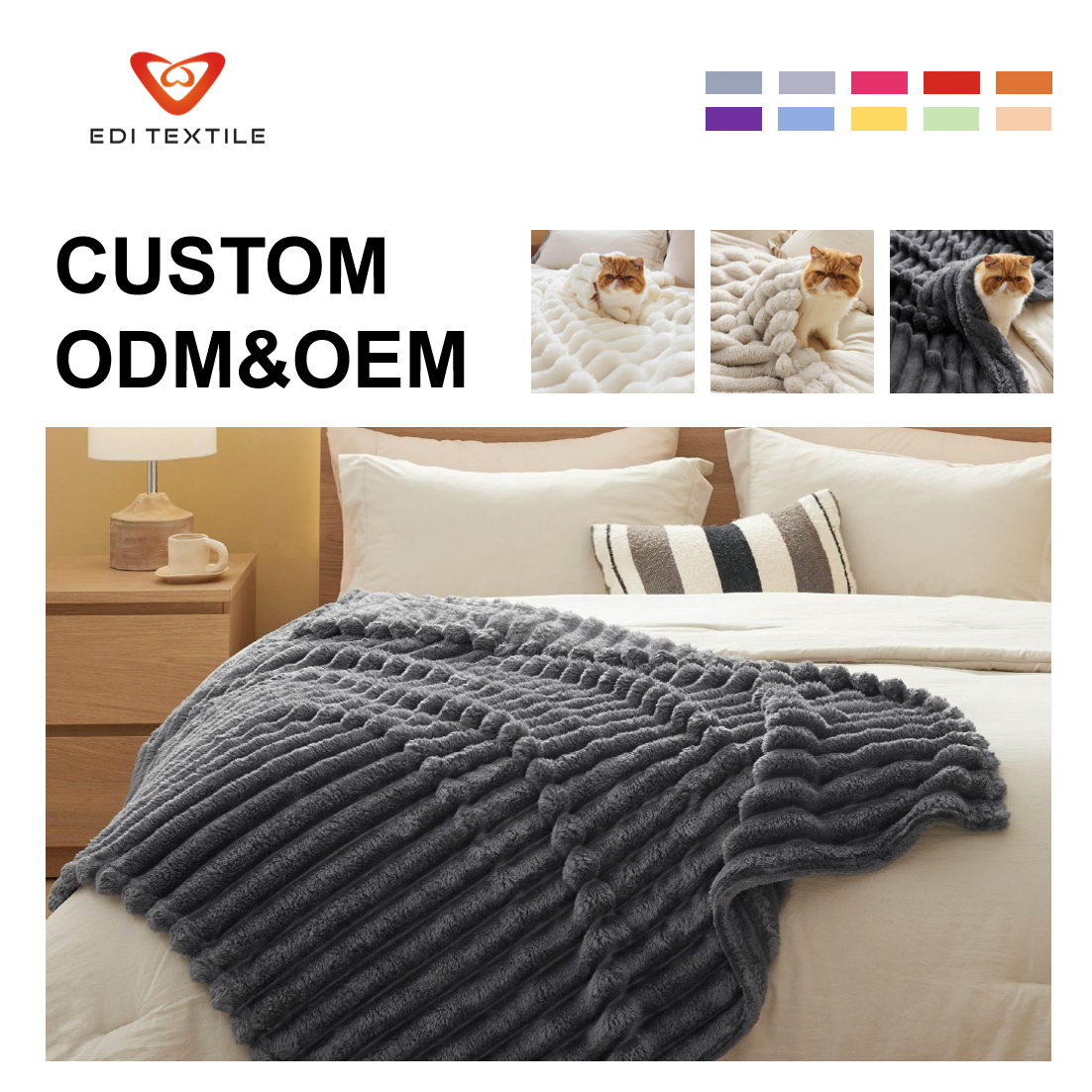 Csíkos flanel takaró, extrém puha, meleg és kényelmes ágytakaró egyedi ODM/OEM nagykereskedelmi megrendeléssel