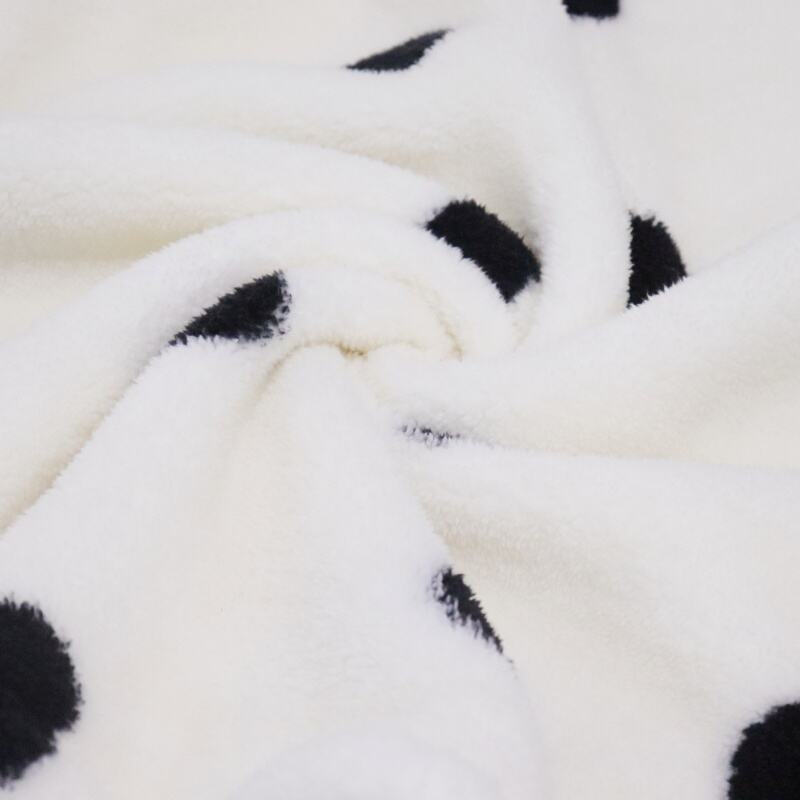 Black Dot With White Background Sherpa Blanket manufacture