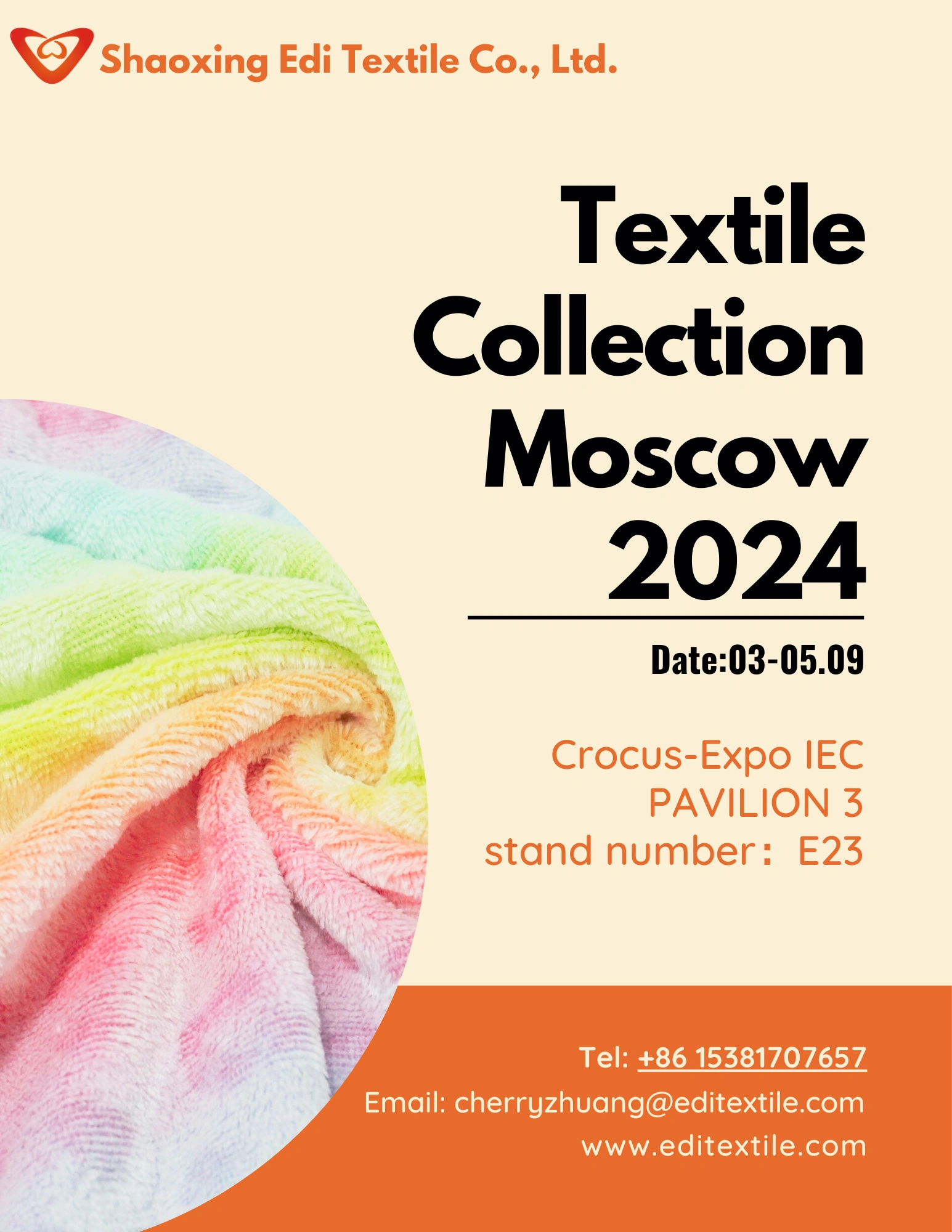 Invitation: We sincerely invite you to visit our booth at Textile Collection Moscow 2024