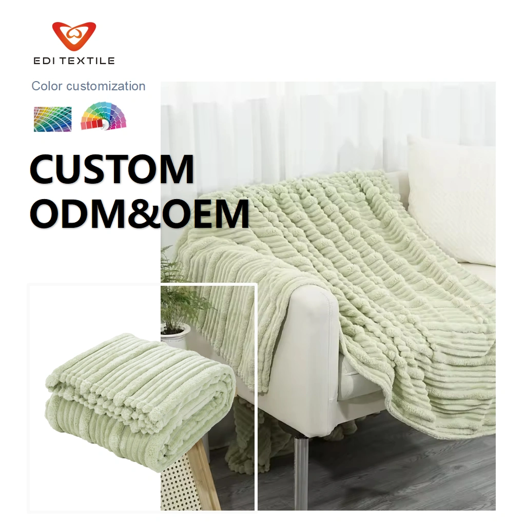 Fleece Örtü Flanel Battaniye 3D Jakarlı Yumuşak ve Sıcak Dekoratif Pileli Battaniye Konforlu, Hafif Pürüzlü, Süslü Örtü Battaniyeleri Yatak ve Koltuk İçin