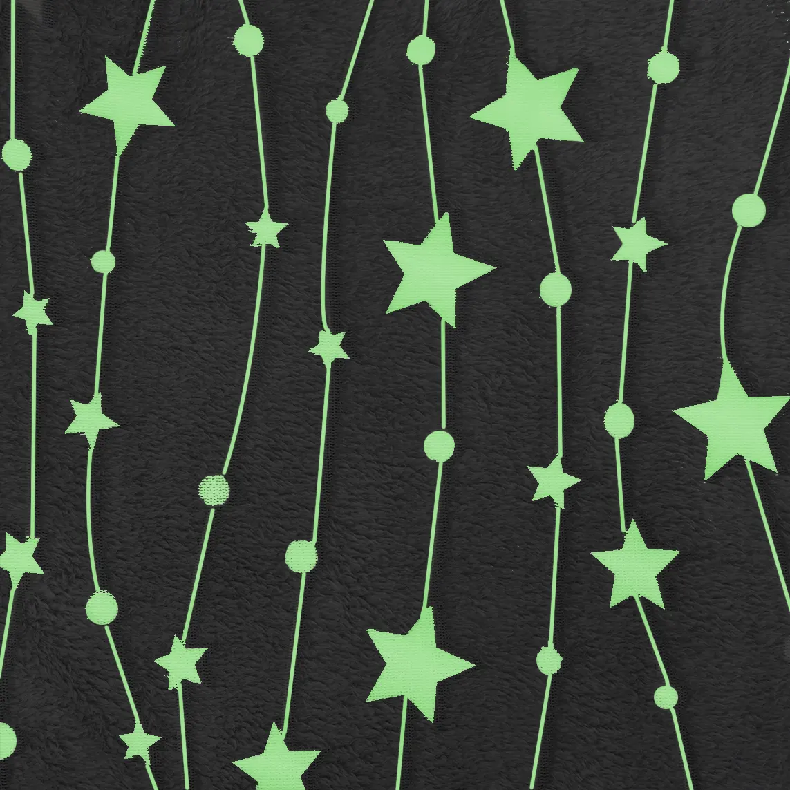 Stars Pattern Glow in the Dark Flannel Fleece Fabric details