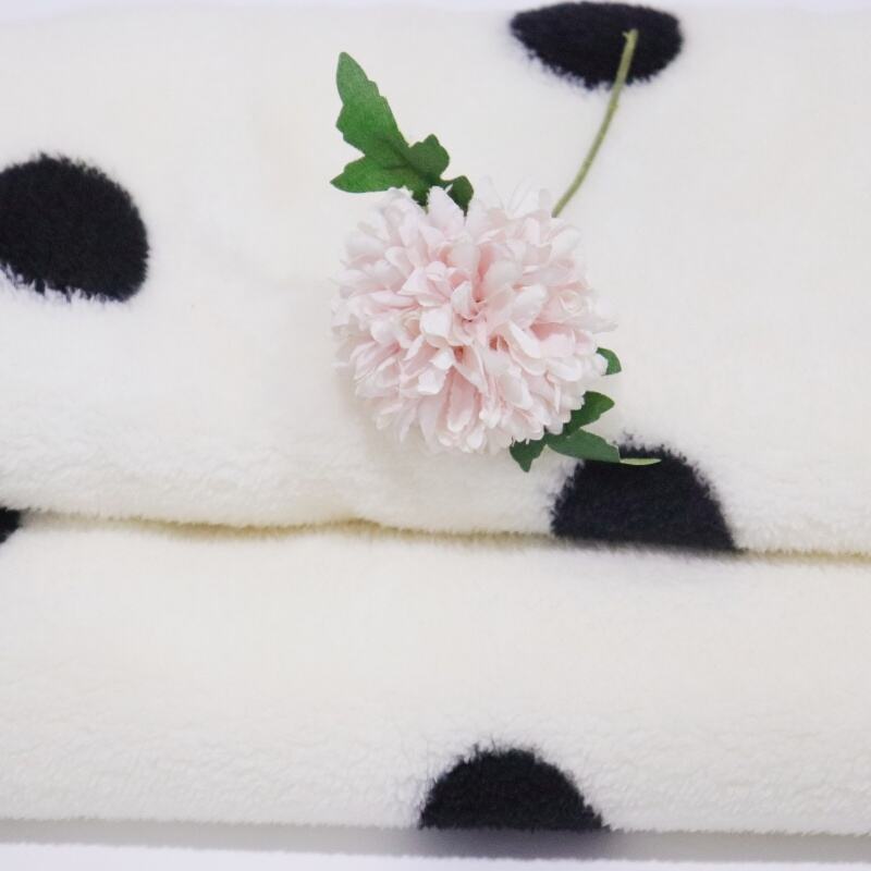 Black Dot With White Background Sherpa Blanket details