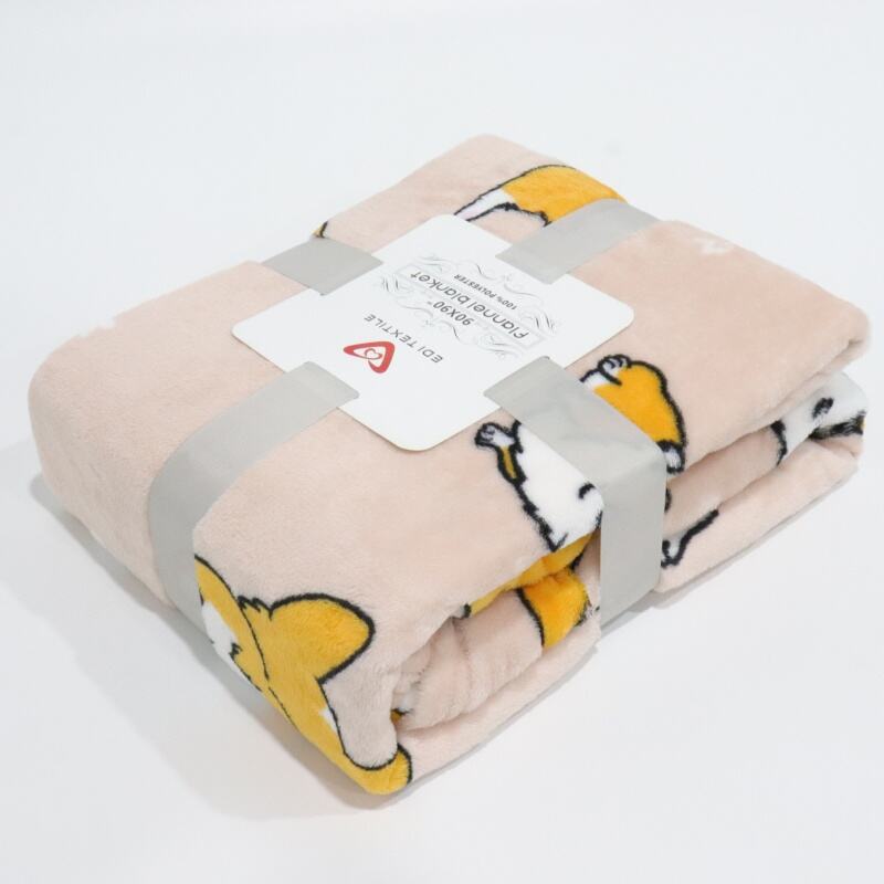 تصنيع بطانية الفانيلا الطباعة كورجي الوردي