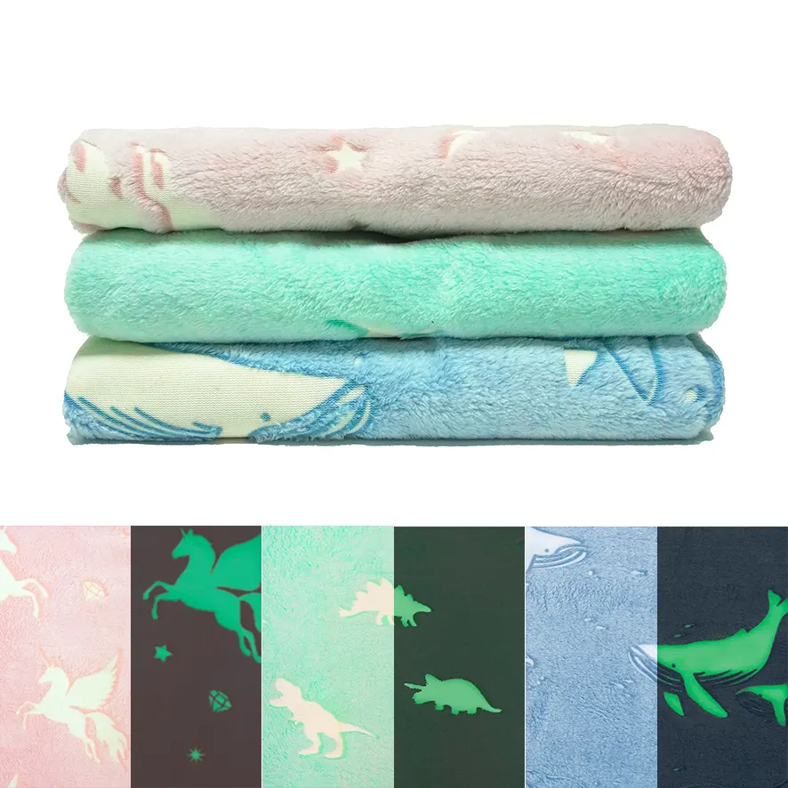 Animals Printing Glow in the Dark Flannel Fleece Fabric