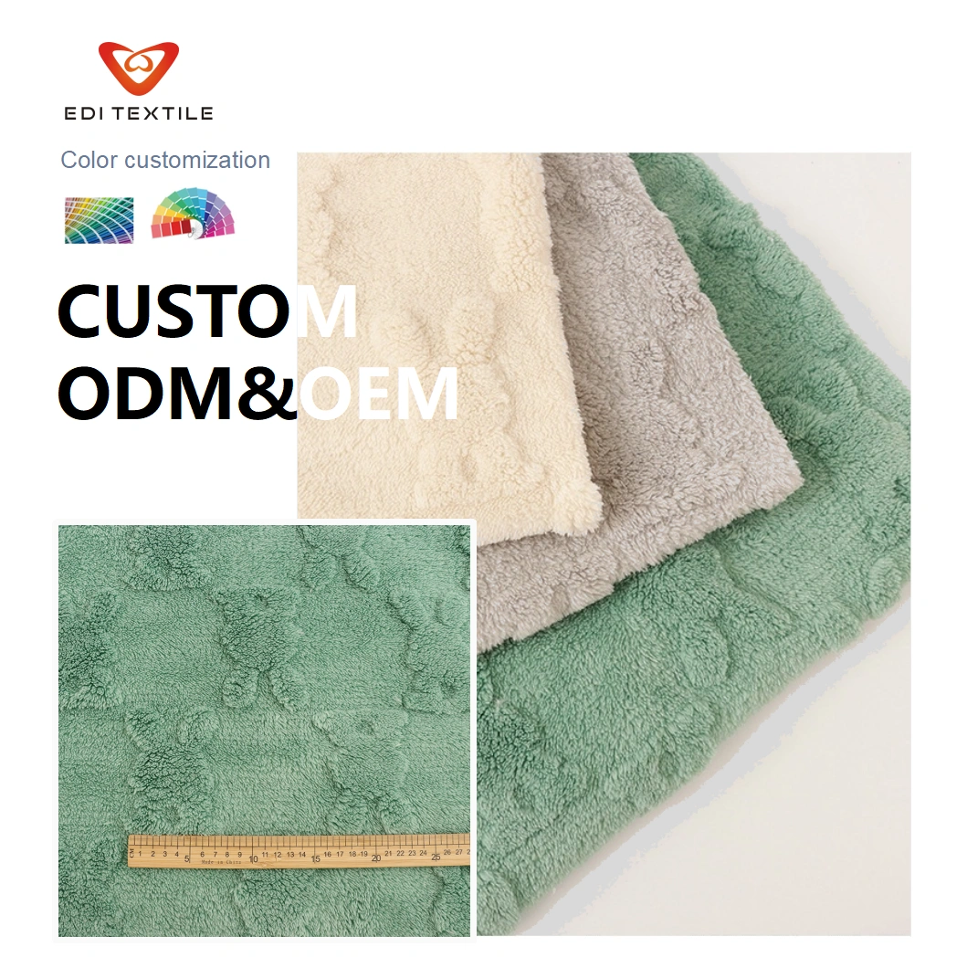 Producent Leverancer En Side Jacquard Komfortabel 100% Polyester Plush Decker Hjemmetekstil og Termisk Isolering Stof