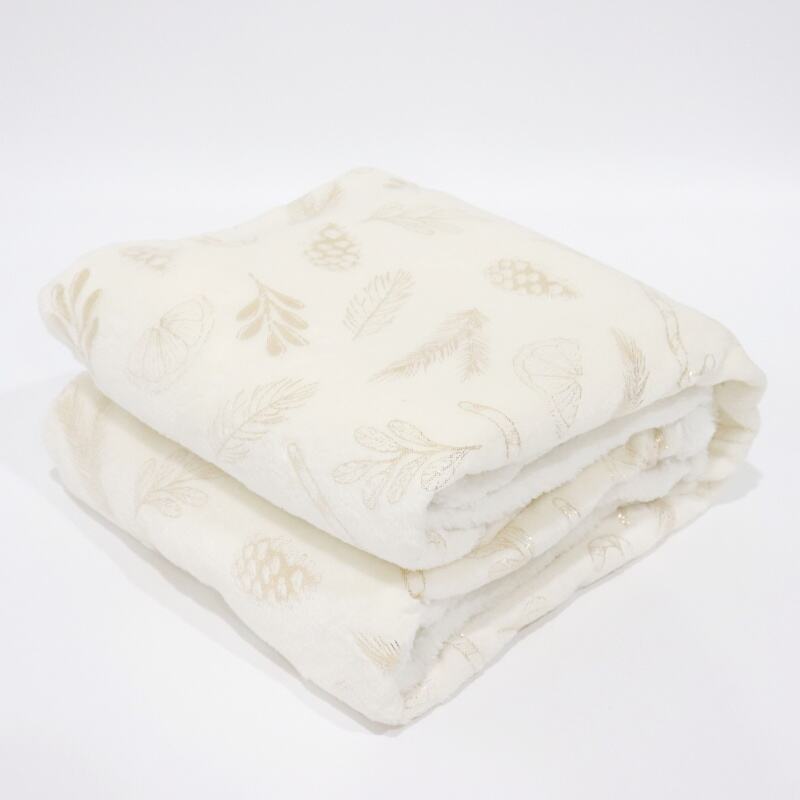 Christmas Beige Metallic Double Layer Blanket factory