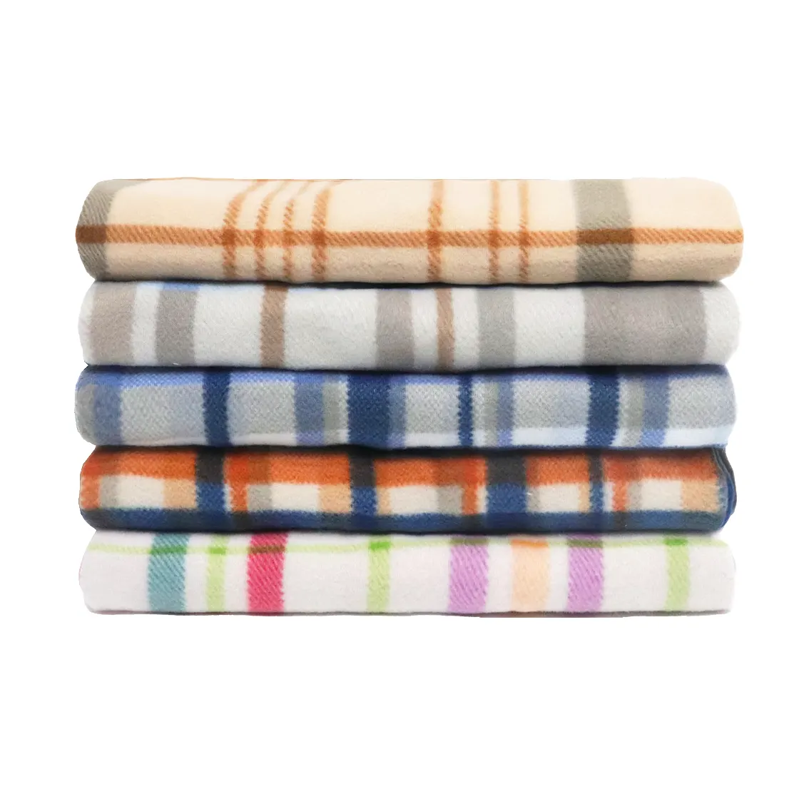 Colorful Stripes and Check Polar Fleece Fabric