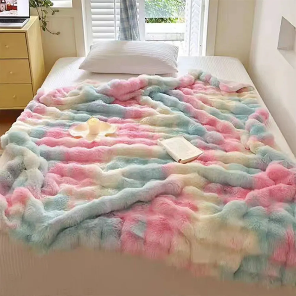 bubble rabbit flu flannel blanket