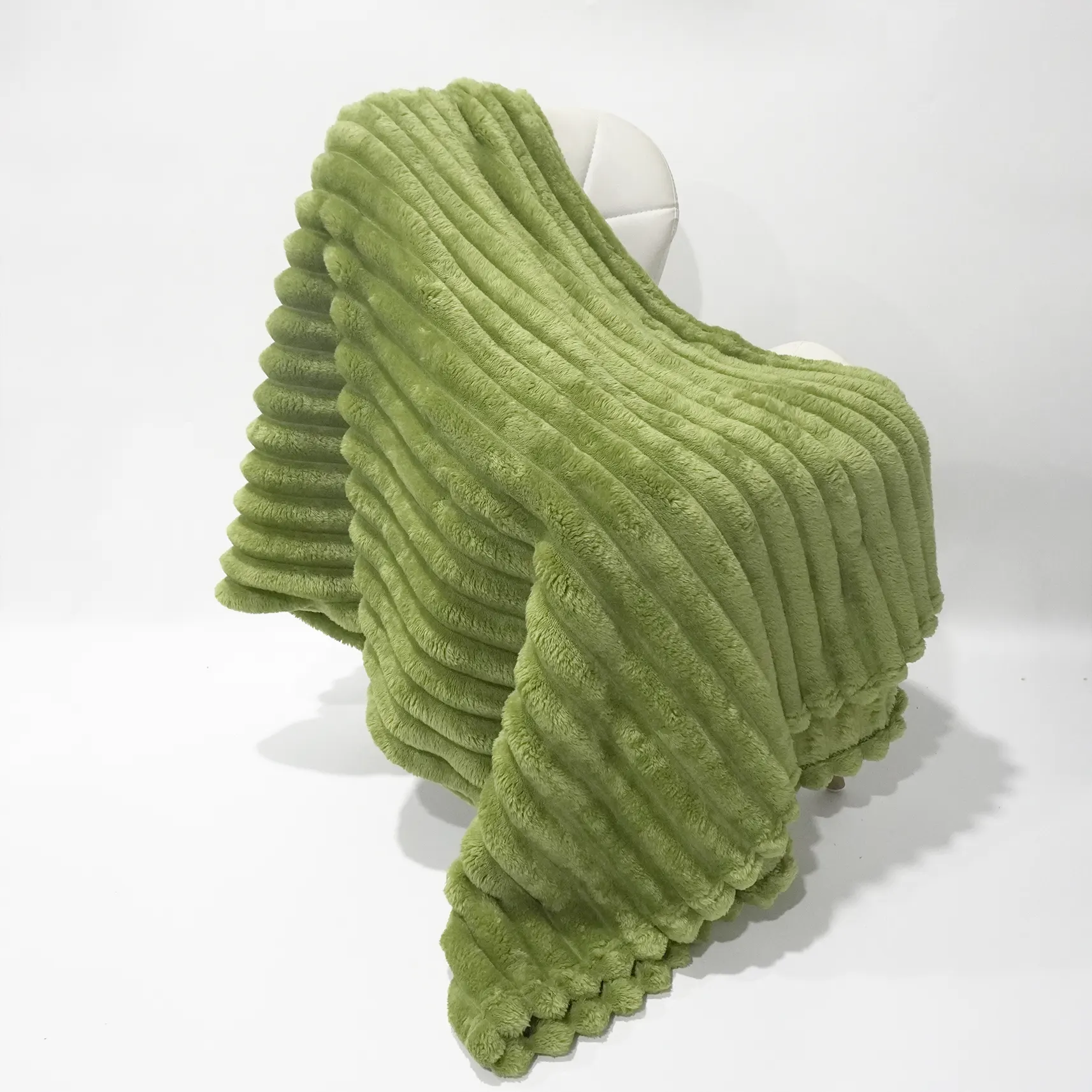 Green Stripes Jacquard Flannel Blanket factory