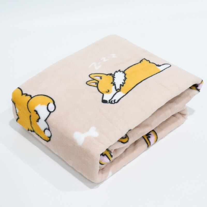 المورد الوردي فصيل كورجي الطباعة الفانيلا بطانية