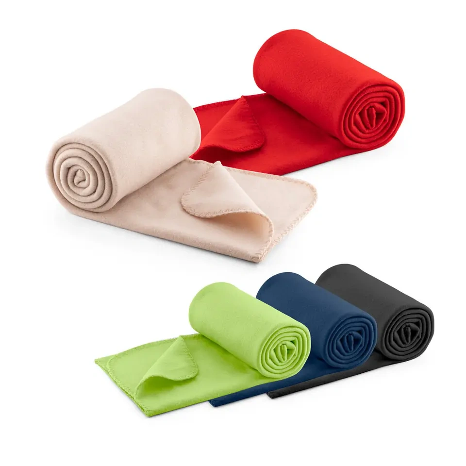 Simple Design Promotion Lightweight Fleece Blanket Polyester Portable Roll-up Bulk Polar Blanket Customized Camping Manta Throw