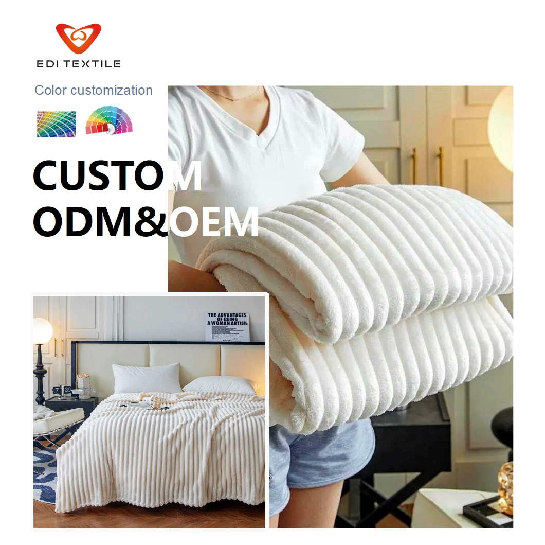 Modern Throws Home Decor Blanket Super Soft Lightweight Solid Pattern Blanket with Strip Warm and Breathable Blankets Manta Throws