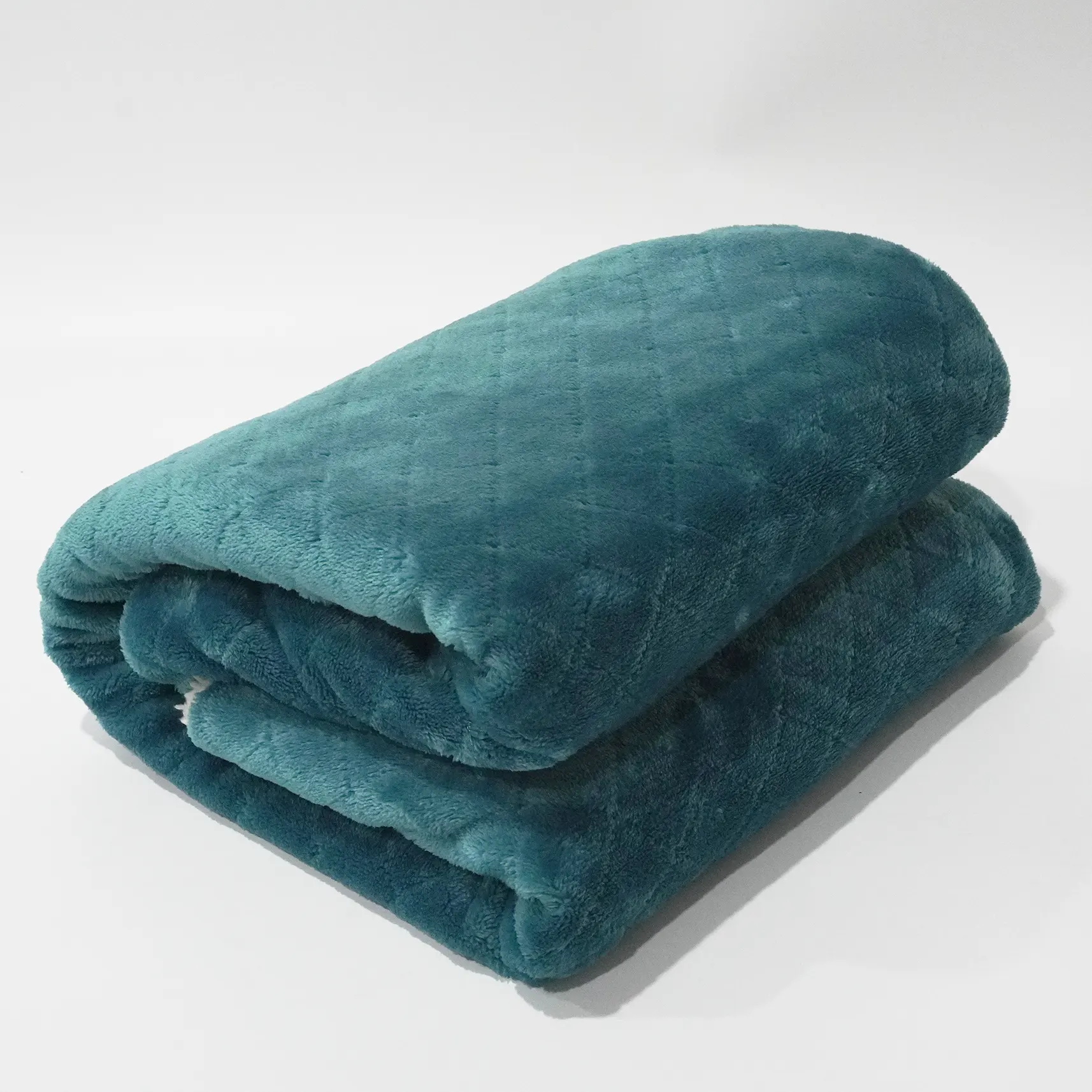 Blue Checks Jacquard Double Layers Blanket supplier