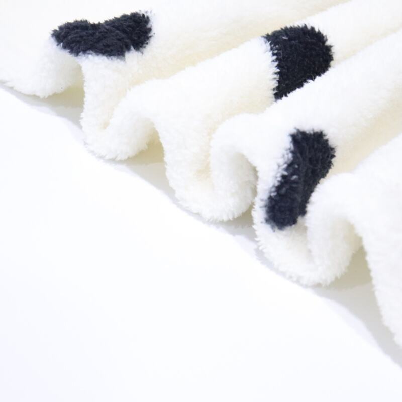 Black Dot With White Background Sherpa Blanket details