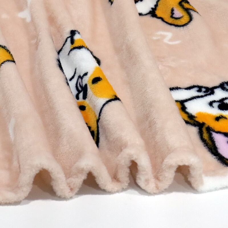 مصنع بطانية الفانيلا الطباعة الوردي كورجي