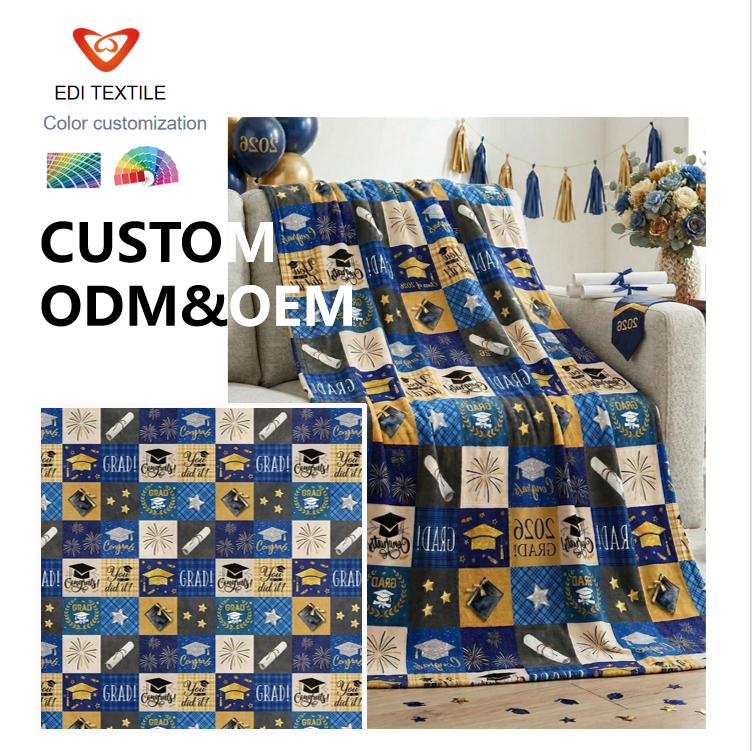 Horaldaily avgangsflanelldekke – Grossistdekke med trykk for avgangsgave, myk, fuzzete, plussede og hyggelige fleece-dekker for hjemmet