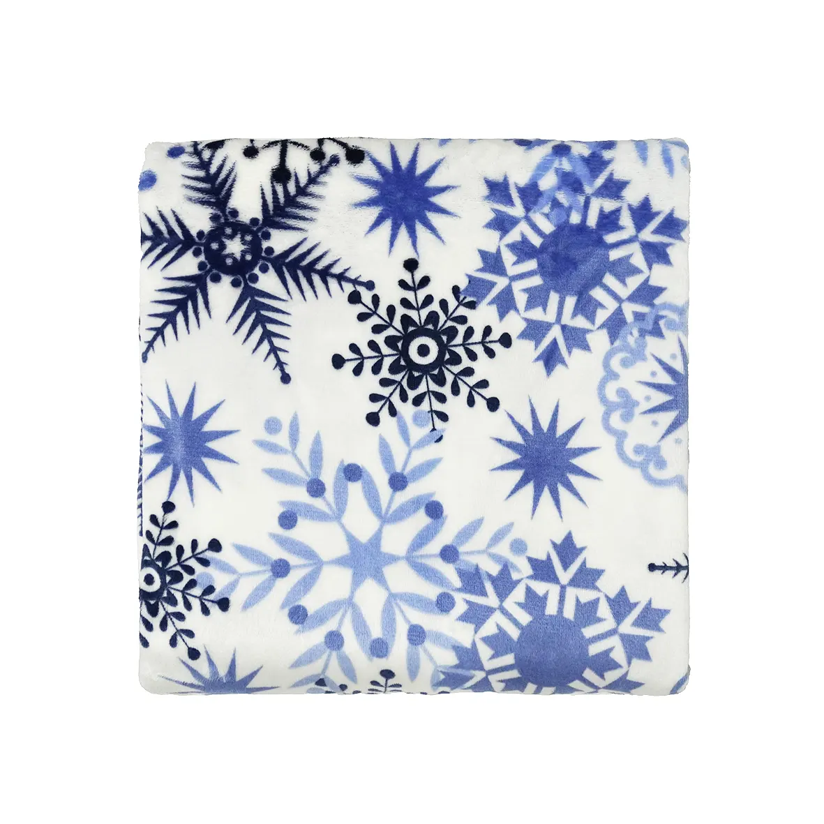 Various Snowflakes Printed Flannel Fabric for Winter Throw Blanket Cushion Cover Pillow Cover