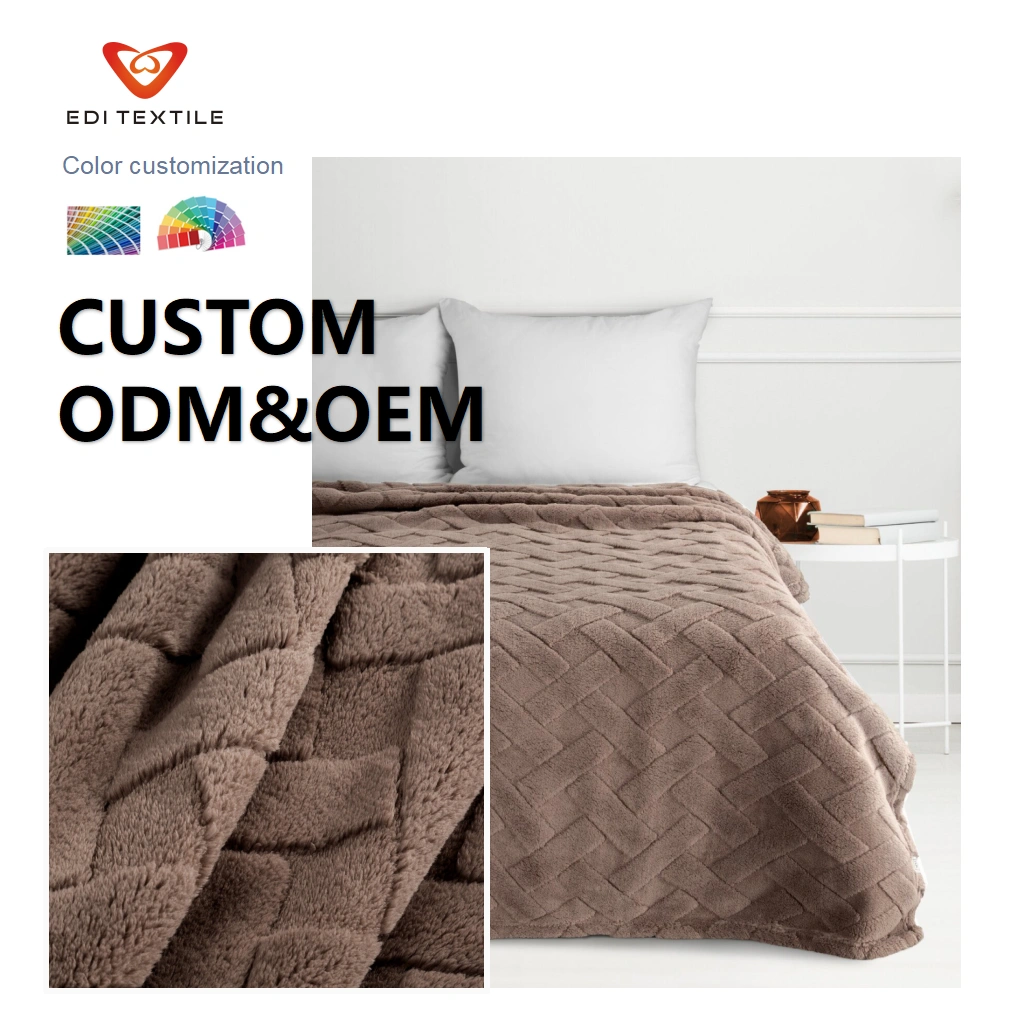 Promosyon Ürünleri Düz Renkli Yüksek Kaliteli Yatak Uyku Kış Şerpa Süet Örtü Geometrik Desen Modern Stil Atma Örtüsü Yatak Örtüsü Koltuk İçin