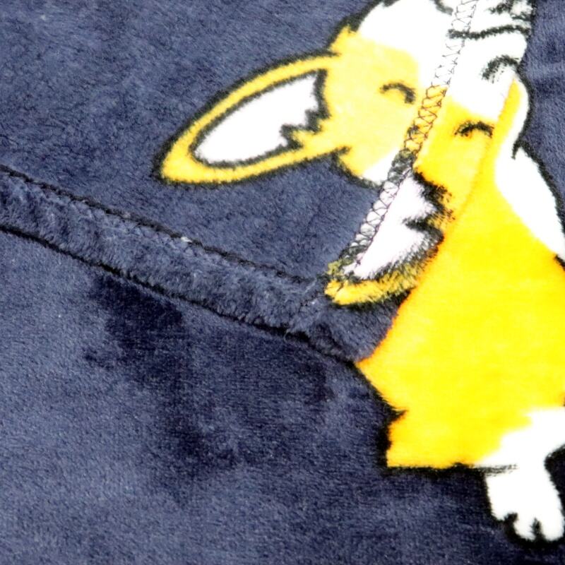 Dark Blue Corgi Printing Flannel Blanket factory