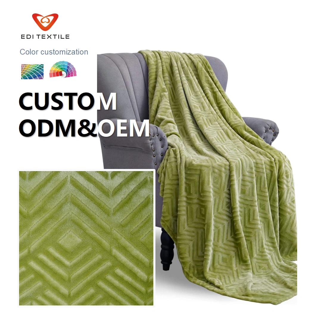 Couverture Jetée à Motif Géométrique en Flanelle Polaire Tissée Ouest Légère Super Douce 100 % Polyester Couverture en Flanelle Imprimée Uni