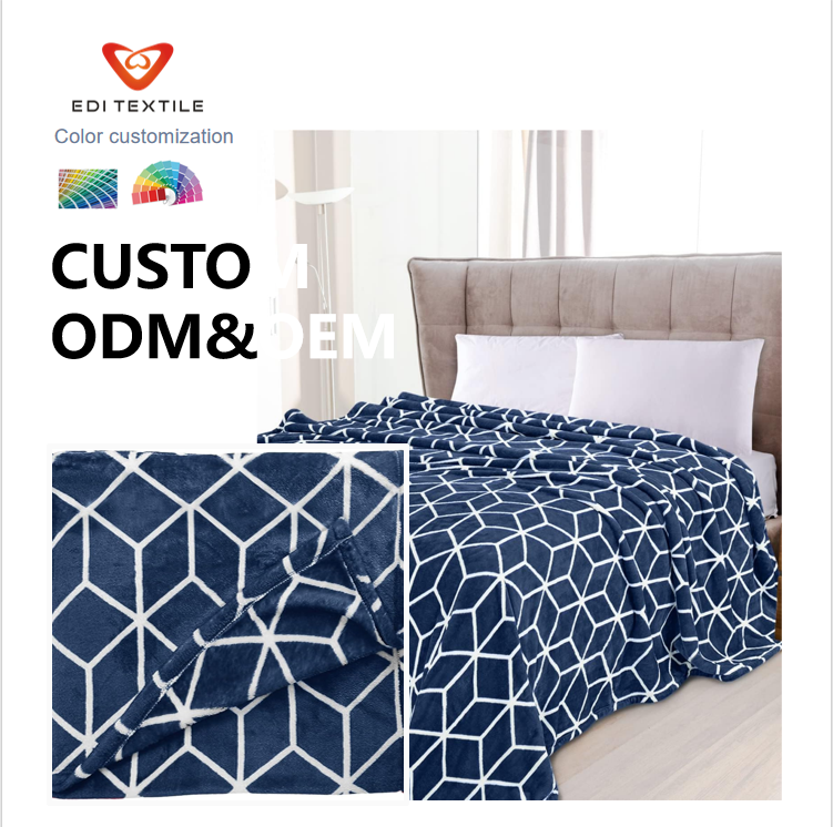 Velkoobchodní zakázková flanelová deka z prémiového polyesterového mikrovlákna, ODM/OEM pro domácnost, hotely a dárky