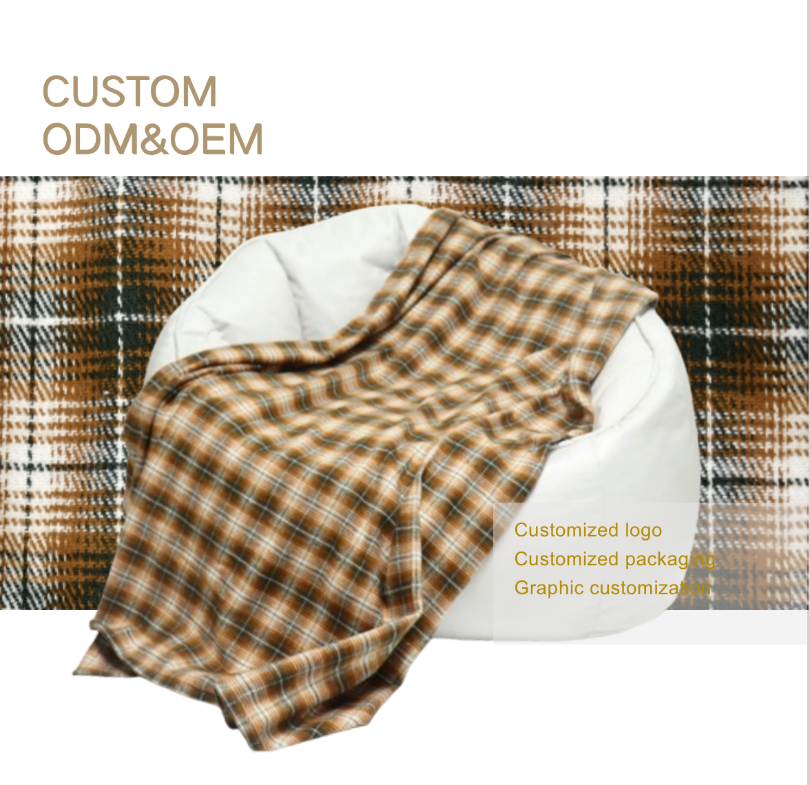 Brown Portable Plaid Travel Blanket – Lightweight Airplane Blanket for Flights, Naps, and Business Trips