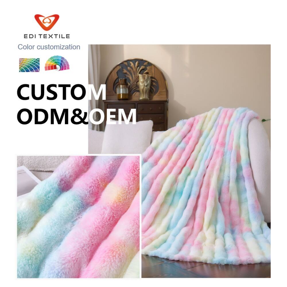 Duha z polyestru – flanelová deka ultra měkká, odolná proti tvorbě boulí, plstěná, individuálně vyráběná pro domácnost, dětský pokoj a gauč