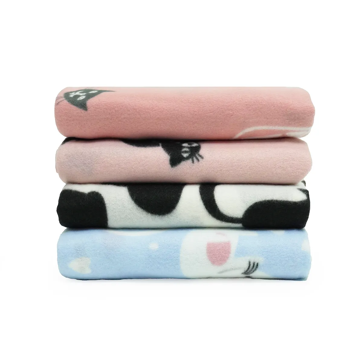 Lovely Cats Print Polar Fleece Velvet Fabric