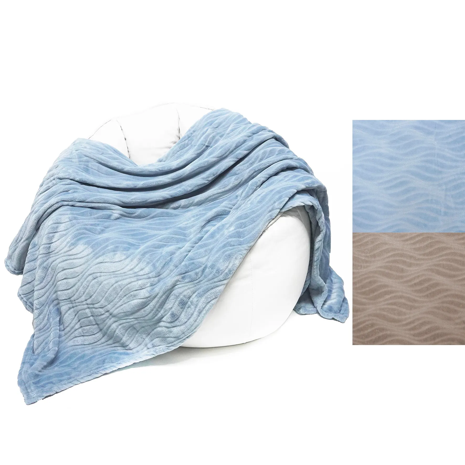 Wave Pattern Cutting Flannel Blanket