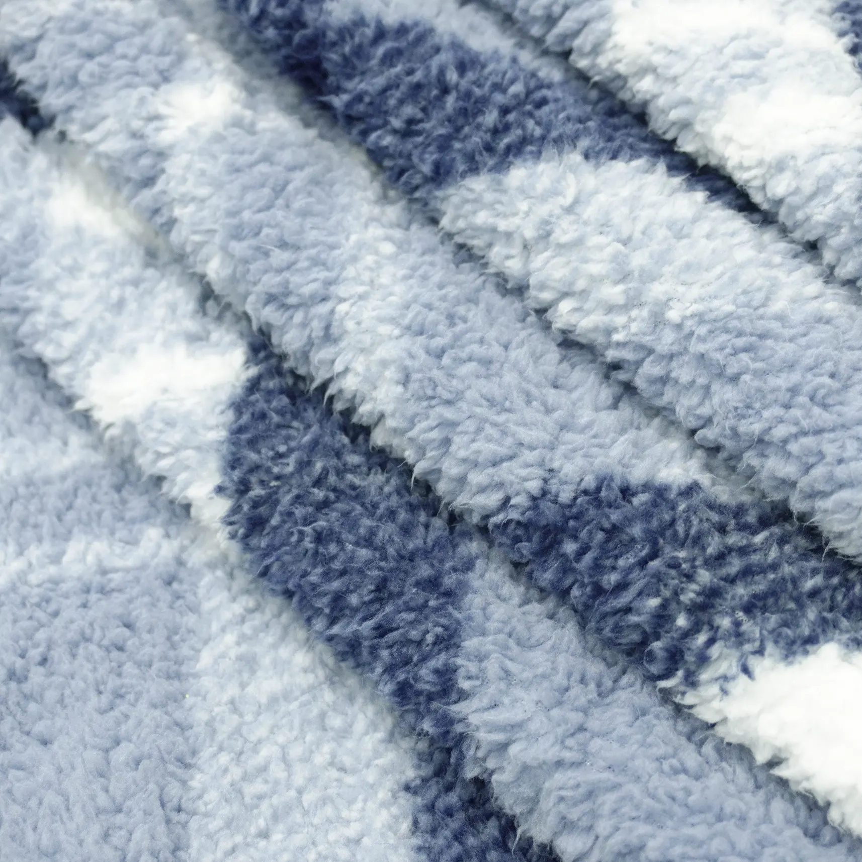 Blue Stripes Printing Sherpa Blanket factory