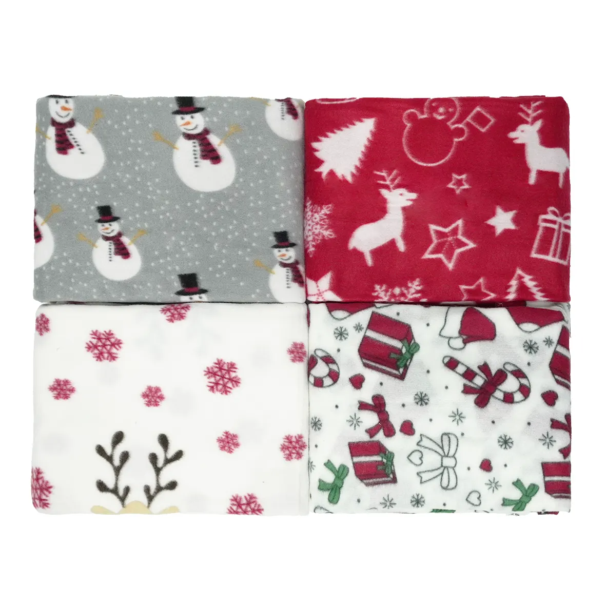 Winter Christmas Elements Printed Polar Fleece Fabric