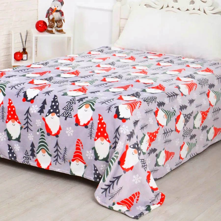 Christmas Santa Claus Fleece Blanket Fluffy Throw Blankets Winter Nap Blanket Sofa Bed Blanket