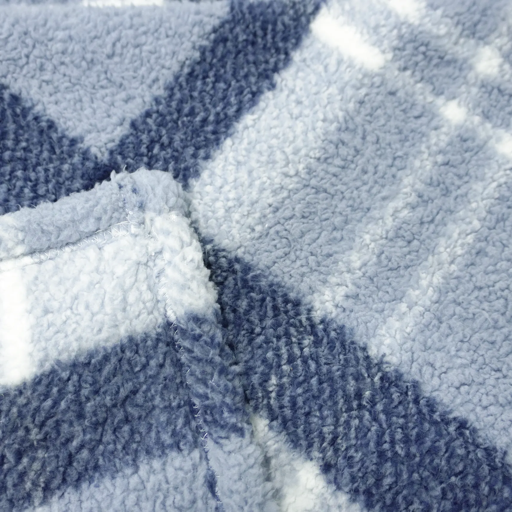 Blue Stripes Printing Sherpa Blanket manufacture