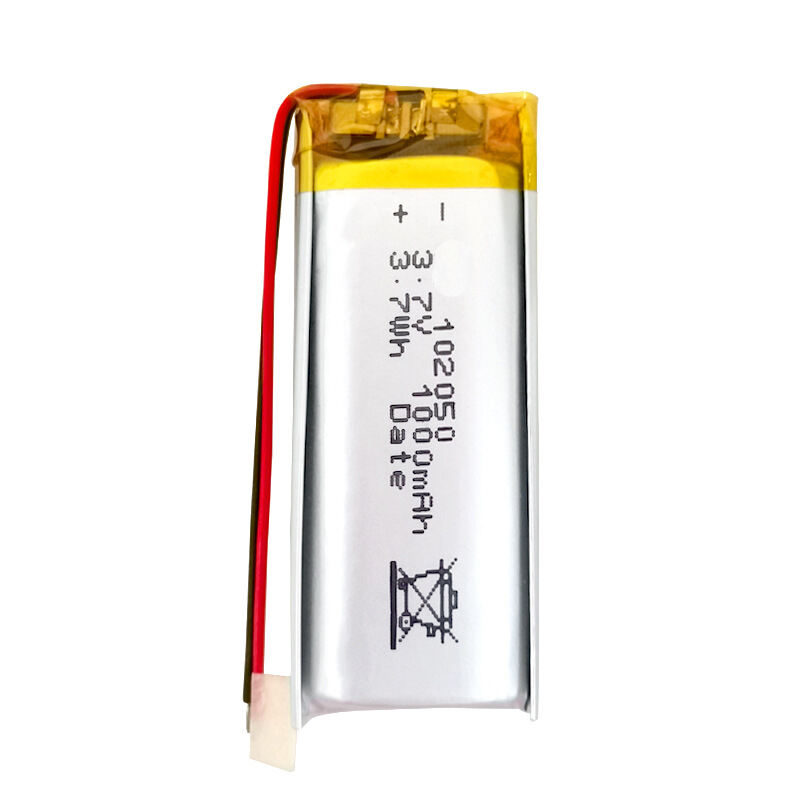 pin lithium-polymer lipo tùy chỉnh có thể sạc lại 3,7 volt 1000mah 102050 với dây cho vòng đeo tay thông minh