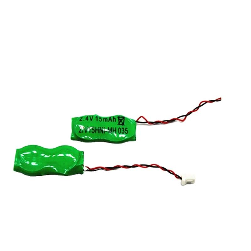 genopladeligt NIMH ni MH knapceller batteri NIMH 2.4v 20mah med tilslutningskanal