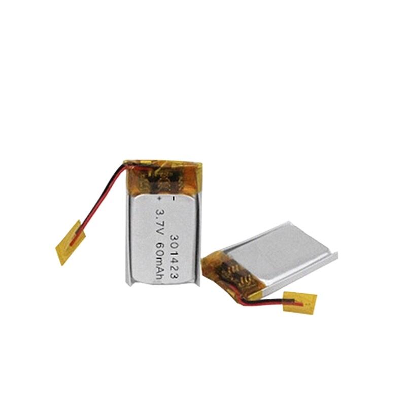 ceallraí lipo 3.7v 60mah 301423 ceallraí polaiméara líothamh athchúrsálaithe ceallraí le haghaidh imreoir mp3 mp4