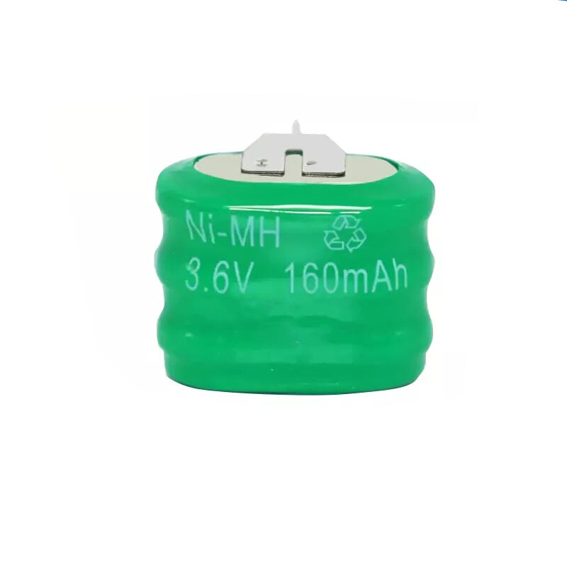 Ni-mh 3.6v 160mah knapcellebatteri med ledninger solder