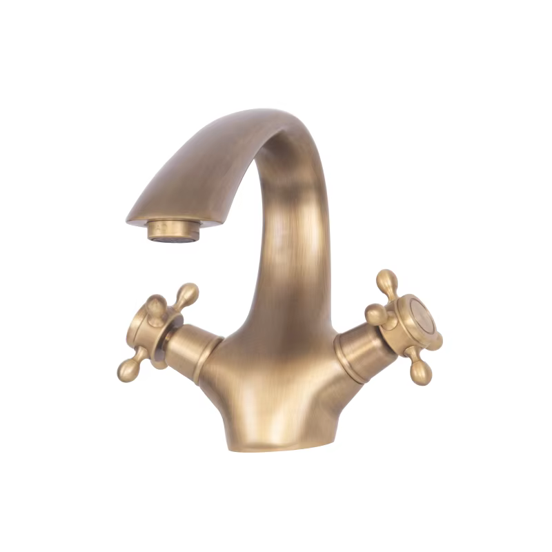 Luxury Brass Dual Handles Basin Tap - Bronze  factory