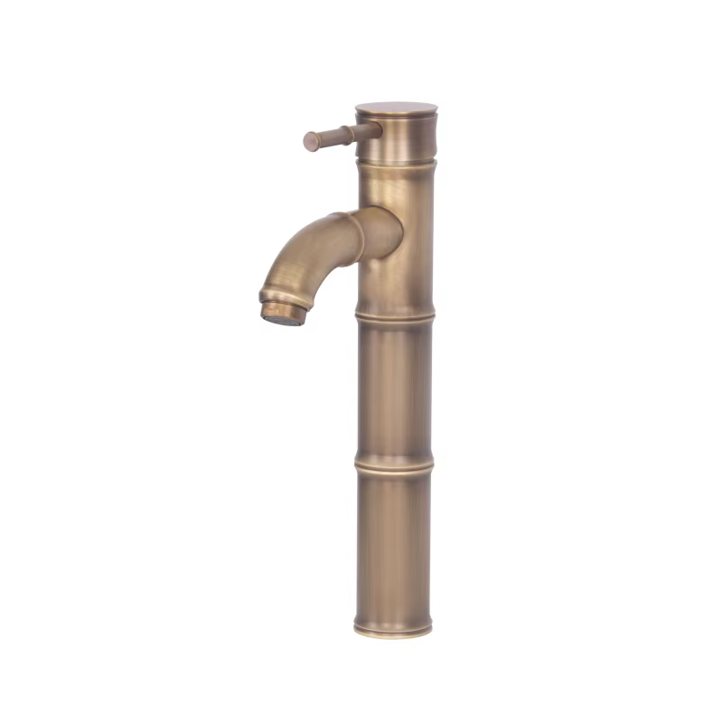 Luxury Tall Bamboo Shaped Brass Basin Tap - Bronze  factory
