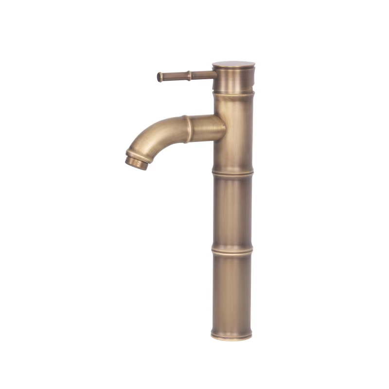 Luxury Tall Bamboo Shaped Brass Basin Tap - Bronze  supplier