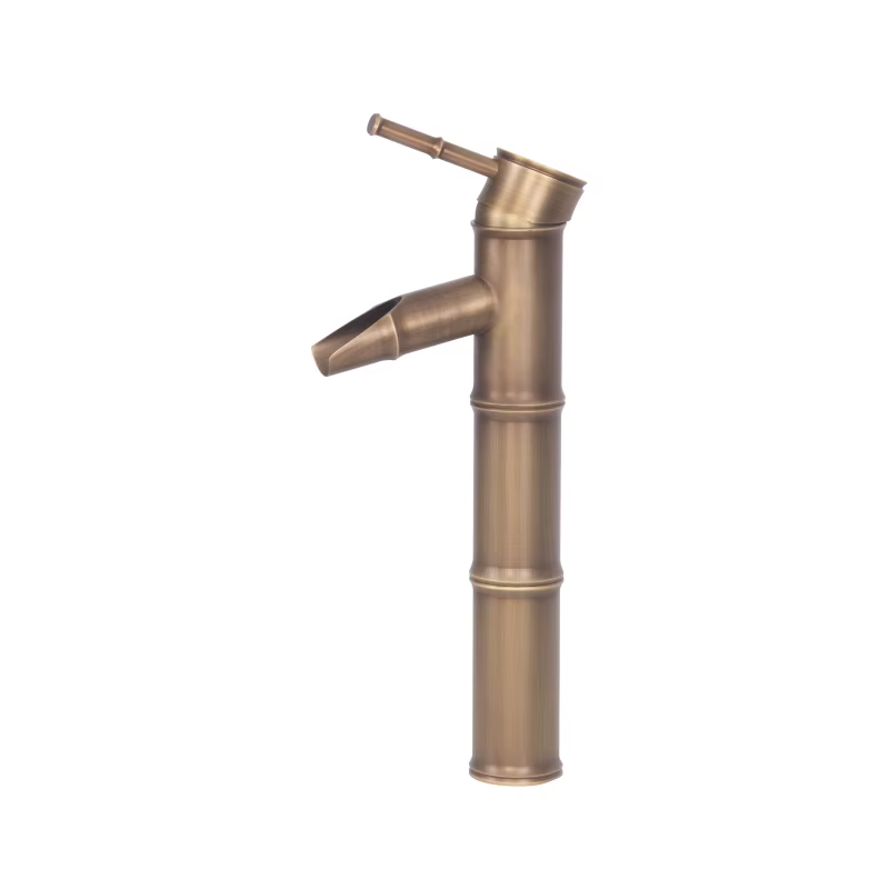 Luxury Tall Bamboo Shaped Waterfall Brass Basin Tap - Bronze manufacture