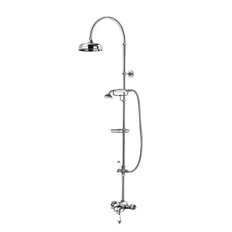Classical Brass Dual Function Exposed Thermostatic Shower System
