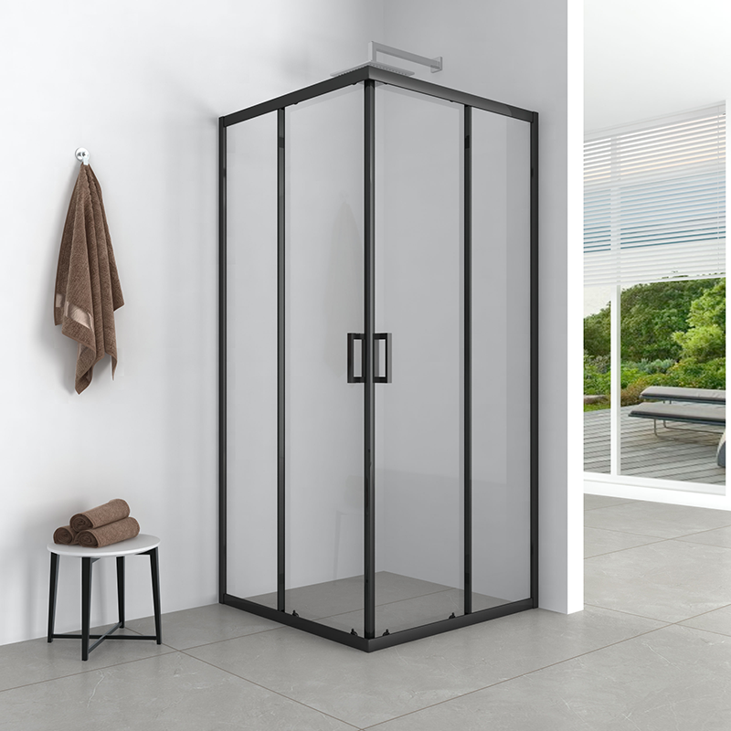 Elegant and simple square shower cabin