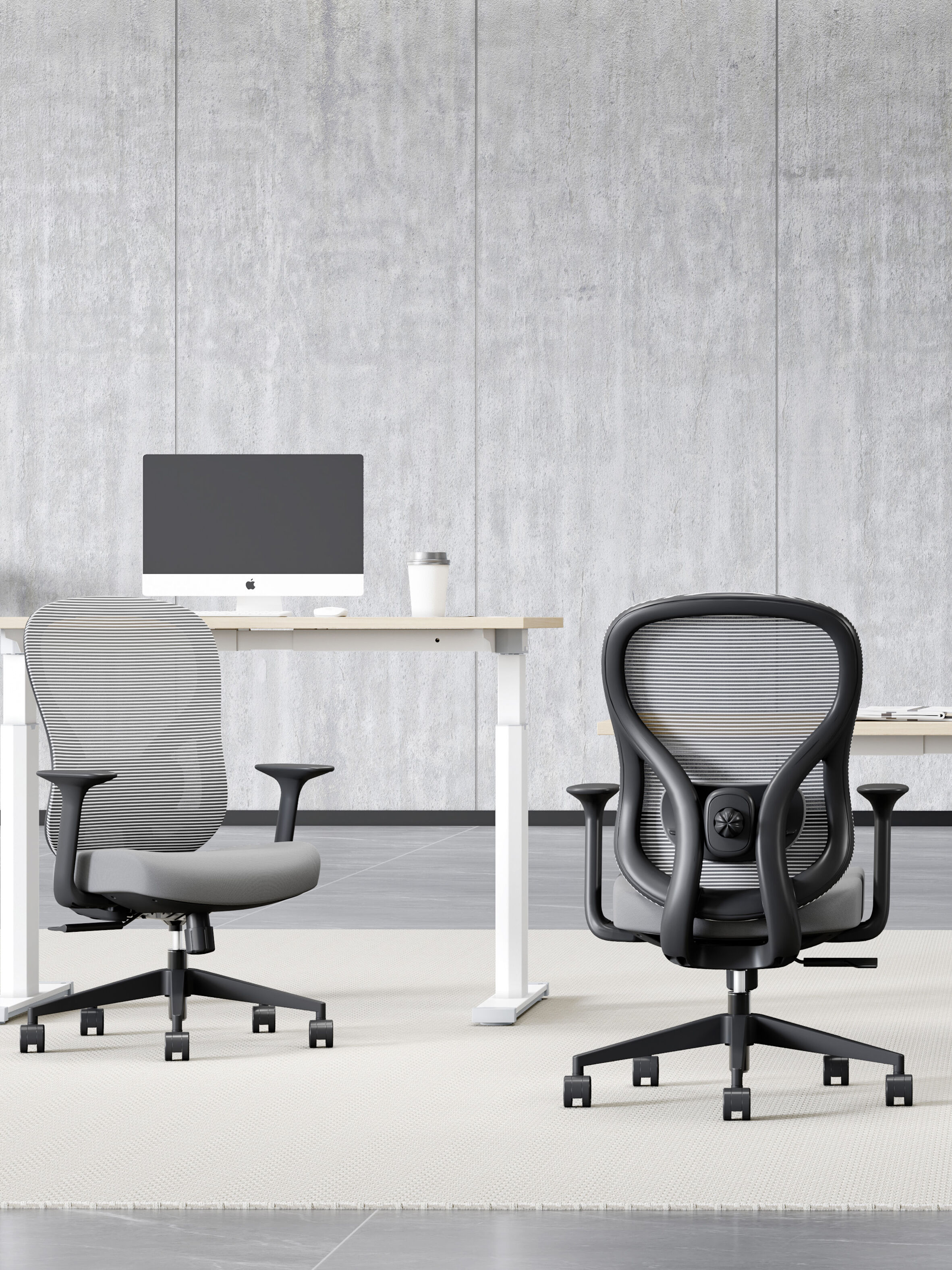 Sedia da ufficio regolabile in rete con traspirabilità e comfort personalizzabile