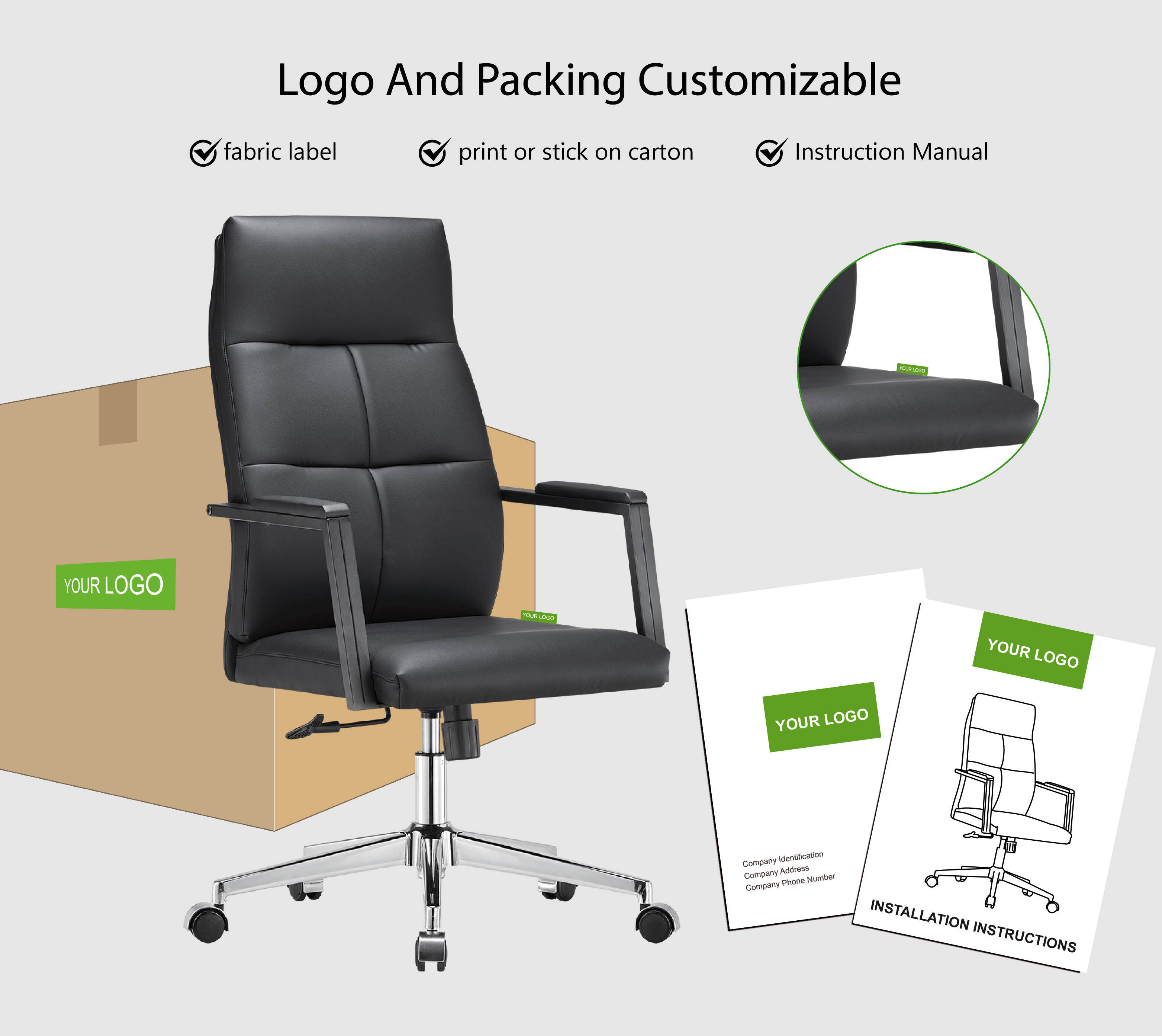 PU Leather Executive Office Chair - Luxury Ergonomic Seating with BIFMA Certification